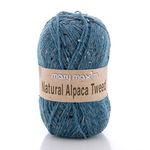 Mary Maxim Y083-302 Natural Alpaca Tweed Yarn, Cool Stream