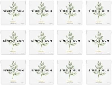 Simply Gum | Fennel | Pack of Twelve (180 Pieces Total) | Synthetic Free + Aspartame Free + non GMO