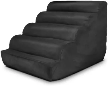 Snoozer Scalloped Pet Stairs, Large, Black