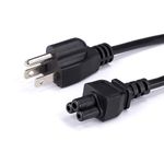 25 Feet, Black - 3 Prong AC Power Cable for Laptops, Computers, & Power Supplies - 25 ft Three Prong Mouse Power Supply Cord - C5 Power Cord - NEMA 5-15P to C5 / IEC 320-25 Foot (7.5 Meter), Black