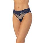 Le Mystere Womens Lace Allure Panty Bikini Style Underwear - Evening Blue, Small, Evening Blue, Small