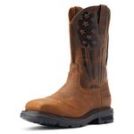 ARIAT Men's Sierra Shock Shield Patriot Steel Toe Work Boot Western, Distressed Brown, 7