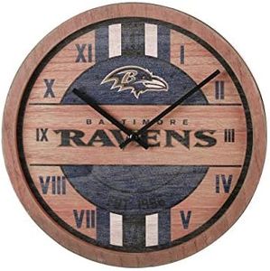 FOCO Baltimore Ravens NFL Barrel Wall Clock