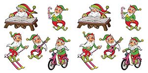 Beistle Vintage Christmas Santa & Elves 10 Piece Sign Decorations for Christmas And Winter Décor