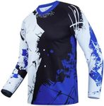 Youth Dirt Bike Jersey, Mountain Bicycle Cycling Shirt Kids for Motorcycle Motocross BMX Moto Mx Riding Workout Offroad Scooter Off Roading Downhill Racing Powersports,Blue YM