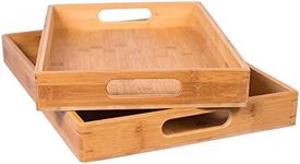BIRDROCK HOME 2pc Bamboo Serving Tr