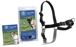 PetSafe Easy Walk Dog Harness, No Pull Dog Harness, Black/Silver, X-Large