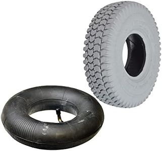 AlveyTech 3.00-4 (10"x3" or 260x85) Mobility Tire and Inner Tube Set with Knobby Tread - Fits Pride Chairs, Replacement Wheels & Tires for Scooters, Wheelbarrow, Utility Hand Truck, E-Wheel Chair (2)