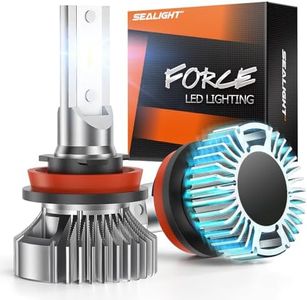 SEALIGHT H11/H8 Led Fog Light Bulbs, 400% High Bright H11 Fog Lights, 6000K Cool White 50000HRS Lifespan H16 LED Fog Light Bulbs for Car, 2 Pack