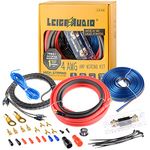 4 Gauge Amp Wiring Kit Ture 4 AWG Amplifier Installation Wiring Kit - Car Subwoofer Wiring Kit Helps You Make Connections and Brings Power to Your Radio, Subwoofer and Speakers