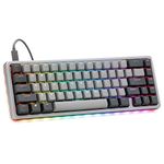 DROP ALT High-Profile Mechanical Keyboard — 65% (67 Key) Gaming Keyboard, Hot-Swap Switches, Programmable Macros, RGB LED Backlighting, USB-C, Doubleshot PBT, Aluminum Frame (Cherry MX Brown, Gray)