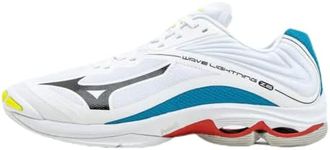 Mizuno Men's WAVE LIGHTNING Z6 Volleyball Shoe, White/Black/Diva Blue, 13 UK