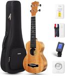 Soprano Ukulele Enya 21" Solid Mahogany Top Ukelele Beginner Kit with Online Lesson, Case, Tuner, Strap, Strings, Pick (EUS-25D)
