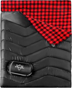 XL Double Sleeping Bag for Adults – Queen Size, Flannel, Waterproof, All-Season