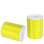 kuou 2 Rolls 3m*50mm Yellow Security Marking Tape，Waterproof Reflective Tape Self-Adhesive Safe Marking Tape Warning Tape High Intensity Prismatic Reflective