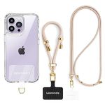 Lawonda 2 Pads Phone Lanyard Adjustable Crossbody Cell Phone Neck Strap Universal Mobile Phone Wrist Lanyard + 2pcs Phone Patch Tether Tab for Travel Essentials