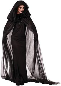 LATH.PIN Vestito Vampiro Halloween Costume da Strega Vestiti con Cappello Donna Abito Cosplay Carnevale Manica Lunga Nero (XXL, Nero)