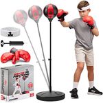 Atlasonix Punching Bag for Kids, Adjustable Kids Punching Bag for Boys & Girls Age 3-10 w/Boxing Gloves and Ninja Headband, Kids Boxing Set, Karate, Martial Arts Training