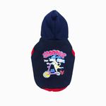 UK Pets Fleece Dog Hoodie, Soft Flannel Dog Sweatshirt Clothes for Dogs, Cute Printed Winter Party Dress Up Clothes for All Breeds Size (M-16inch, Navy)