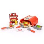 Fat Brain Toys Pretendables Pizza Oven Set - Pretend Play Kitchen with Oven, Peel, Pizza Slices, Toppings and Other Kids Kitchen Accessories - Play Food Learning Toys - Kids Toys for +3 Year Olds