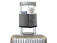 riemot Luggage Travel Cup Holder Free Hand Drink Caddy - Hold Two Coffee Mugs - Fits Roll on Suitcase Handles - Gifts for Flight Attendants Travel Essentials Luggage Accessories Grey