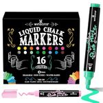 WINSONS Whiteboard Pens, Chalk Pens for Blackboards, 6mm Bold-Tip, 16 Vibrant Colours, Eraserble Pens for Chalk Board, Window, Bistro Boards, Art Menu Board