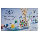 House Of Crafts Glass Painting Diffuser, Single Craft Kit Set, Multicoloured, Includes 2 Glass Fragrance Diffuser Bottles, Silver Outline Stickers, 5 Paints, Brush, Reed Diffuser Sticks, Instructions