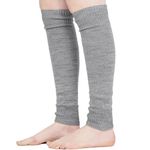 Mysocks Leg Warmers Extra Soft Stylish Fancy Winter 80s Party Dance Accessories Long Legwarmers for Women Girls Ladies Plain Grey