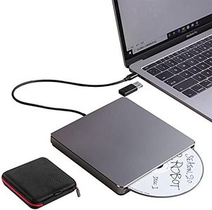 External CD DVD Drive USB 3.0 Type-C Portable CD/DVD +/-RW ROM Drive Burner Writer Reader, Slim Optical DVD Player for Laptop PC Mac Macbook Air Pro Windows 11/10/8/7 XP Linux OS Apple iMac