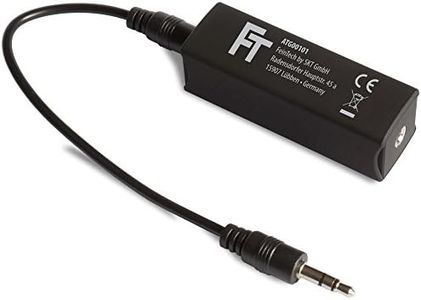 FeinTech ATG00101 Audio Ground Loop Isolator Filter Suppressor Noise 3.5 mm Jack Stereo Cable, Black