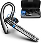 EUQQ Bluetooth Headset Single Ear Business Earbuds, Wireless Bluetooth Headset with Mic, Driving Headset with 800mAh Charging Case, 120 Hours Standby Time Bluetooth Earpiece, Fit for Call in Working