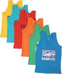 Careplus Boy's Sleeveless Printed Multicoloured Vest (Pack of 6; 11 Years-12 Years)