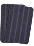 SARAL HOME EASY LIVING Saral Home Soft Microfiber Anti-Slip Rectangular Bathmat Set Of 2 (Grey, 50X80 Cm)