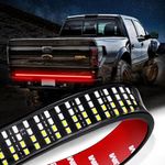 Niking Auto 60 Inch LED Truck Tailgate Light Strip Quad Row Bed Tail Light Bar Waterproof 5 Function Red Brake, White Backup Reverse, Red Turn Signal Strobe Light for Pickup SUV RV Van Dodge Ram