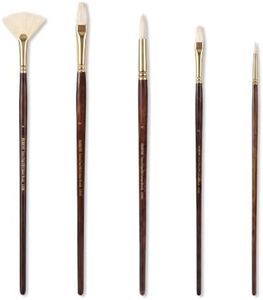 rubens Oil Paint Brush Set, 5 Pcs Natural Hog Bristle Paint Brushes