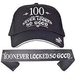 100th Birthday Gifts for Men, 100th Birthday Hat and Sash Men