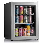 Subcold Super35 LED - Mini Fridge | 35L Beer, Wine & Drinks Fridge | LED Light + Lock and Key | Energy Efficient (Silver)