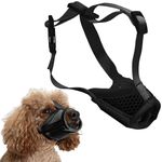 Muzzle for Dog, Soft Mesh Dog Mouth Guard Cover Protection for Small Medium Large Breed Dog Anti Barking to Stop Chewing, Dogs Gift (Black)