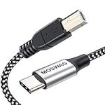 MOSWAG 3.28FT/1M Type C to USB B Cable Nylon Braided USB C Midi Cable Printer Scanner Cord with Metal Connector Compatible with AiO,HP,Canon,Samsung Printers and More