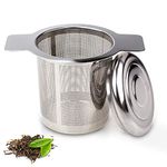 GOOOA Extra Fine 18/8 Stainless Steel Tea Infuser Mesh Strainer with Large Capacity & Perfect Size Double Handles for Hanging on Teapots, Mugs, Cups to steep Loose Leaf