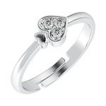 CLARA Pure 925 Sterling Silver Spade Adjustable Ring Gift for Women and Girls