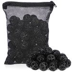 Segarty Aquarium Bio Balls, 1 inch Koi Pond Filter Media Bio Ball with Sponge for Aquarium Filter Canister Filter Biological Filtration for Freshwater Marine Fish Tank Sump (50 PCS with Mesh Bag)