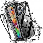 W7ETBEN for iPhone 15 Pro Max Case, [IP68 Waterproof] Built-in Screen Protector [10FT Military Shockproof] Anti-Scratches Anti-Dirt 360°Full Body Protective Phone Case for iPhone 15 Pro Max 6.7-Black