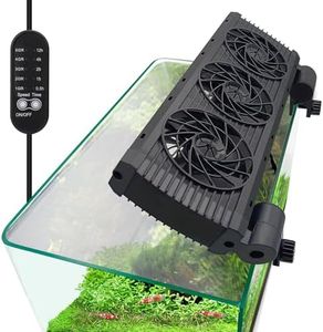 DEGGOX Aquarium Chillers Fan - Fish Tank Cooling Fan with Adjustable 5 Wind Speeds and Timer Controller, Suitable for rimless tanks thickness ＜0.6 inches (3 fan)