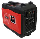 SPARK Petrol Inverter Generator 3000w Pure Sine Wave Power 4 Stroke Engine Silent Noise Quiet Portable 230V AC 2 UK Plug Sockets Red