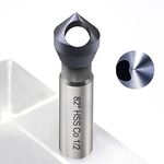 amoolo Single End Countersink Bit, Cobalt Steel Countersink Drill Bit with TiAlN Coating Finish for Hard Metal, 82 Degree Point Angle, 3/8ââ‚¬Â Round Shank, 1/2ââ‚¬Â Body Diameter