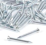 Pack of 25 Flat Head Masonry Nails - 2.5mm x 25mm Rust Resistant Silver Zinc Finish