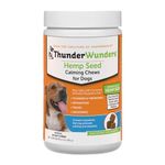 ThunderWunders Hemp Dog Calming Chews - Anxiety Supplement with Hemp Seed and Oil, Thiamine, L-Tryptophan, Melatonin and Ginger (Relieve Stress from Separation, Storms, Fireworks & Travel- 60ct)
