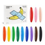 Banana Beeswax Crayons for Toddlers 1-3,12 Colors Non-Toxic Crayons, Safe for Babies and Toddlers, Washable Crayons for Kids Ages 4-8 Unbreakable, Easy To Hold - Toddler Art Supplies