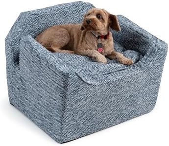 Snoozer Dog Car Seat: Lookout I Dog Booster Car Seat for Pets up to 25lbs, Helps Alleviate Travel Sickness & Fear for Dogs, Removable Washable Cover – Palmer Indigo, Size Medium